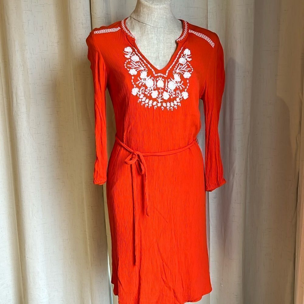 Old Navy Embellished Embroidered Yoke Swing Dress